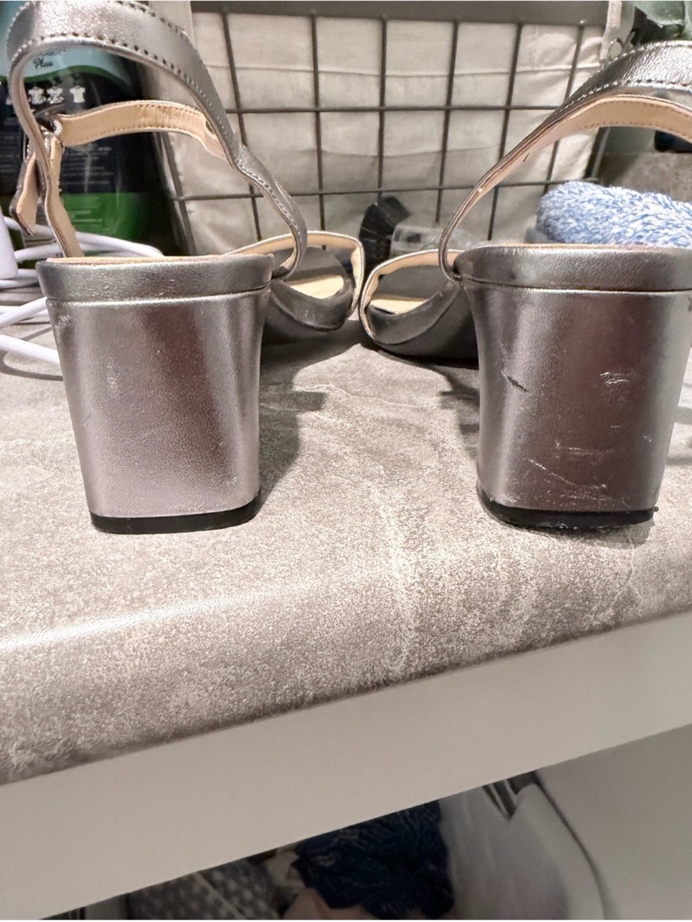 Naturalizer Ivy Metallic Silver Ankle-Strap Sandals - Picture 4 of 4